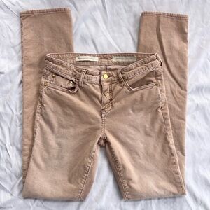 Pilcro and Letterpress Pants Women Pink Parallel Straight Skinny Corduroy 28